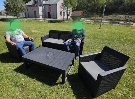 Zestaw ogrodowy z sofą, 2 fotelami i stołem podnoszonym K3L grafit