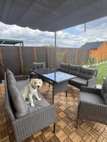 Zestaw ogrodowy z sofami 175cm, fotelami i wysokim stołem Perata Grande Anthracite