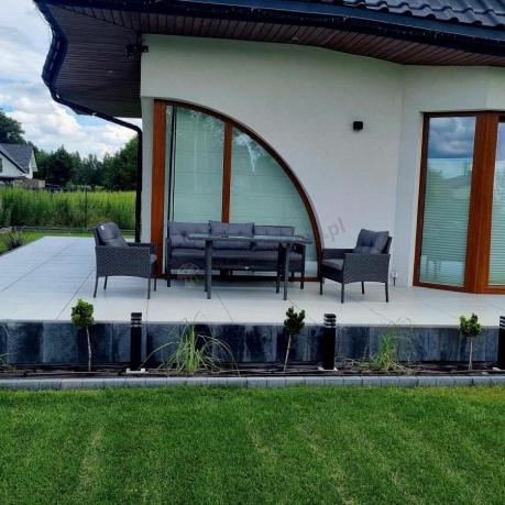 Zestaw ogrodowy z sofami 175cm, fotelami i wysokim stołem Perata Grande Anthracite