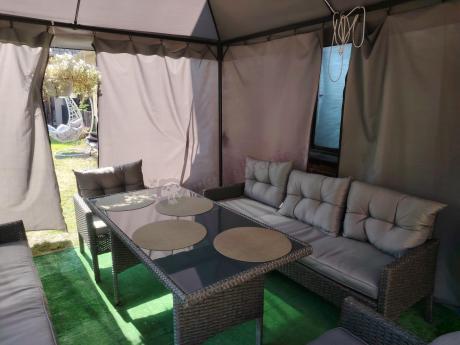 Zestaw ogrodowy z sofami 175cm, fotelami i wysokim stołem Perata Grande Anthracite