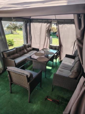 Zestaw ogrodowy z sofami 175cm, fotelami i wysokim stołem Perata Grande Anthracite