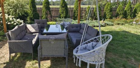 Zestaw ogrodowy z sofami 175cm, fotelami i wysokim stołem Perata Grande Anthracite