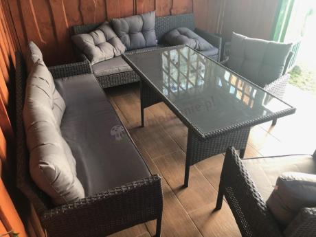 Zestaw ogrodowy z sofami 175cm, fotelami i wysokim stołem Perata Grande Anthracite
