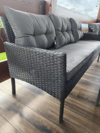 Zestaw ogrodowy z sofami 175cm, fotelami i wysokim stołem Perata Grande Anthracite
