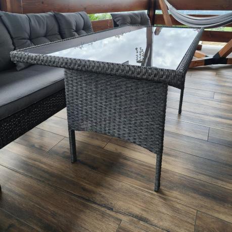 Zestaw ogrodowy z sofami 175cm, fotelami i wysokim stołem Perata Grande Anthracite