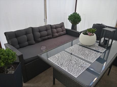 Ciemnoszare meble do ogrodu