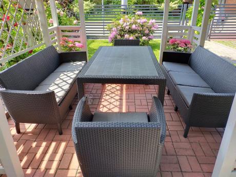 Zestaw ogrodowy z wysokim stołem Meblobranie SFM grafit