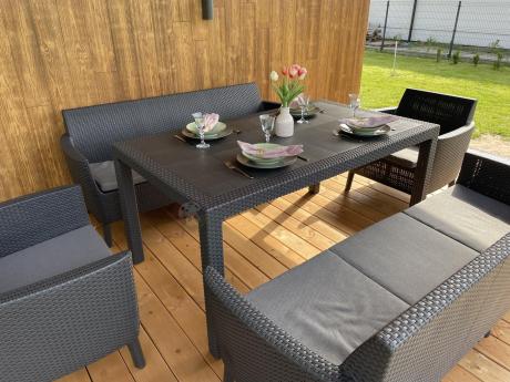 Zestaw ogrodowy z wysokim stołem Meblobranie SFM grafit