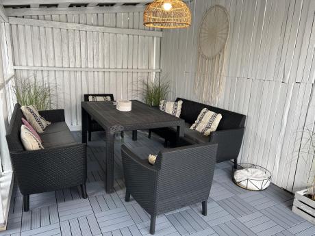 Zestaw ogrodowy z wysokim stołem Meblobranie SFM grafit