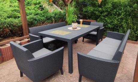 Zestaw ogrodowy z wysokim stołem Meblobranie SFM grafit