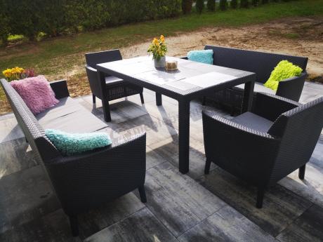 Zestaw ogrodowy z wysokim stołem Meblobranie SFM grafit