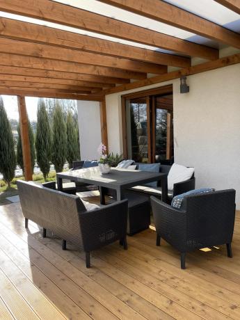 Zestaw ogrodowy z wysokim stołem Meblobranie SFM grafit