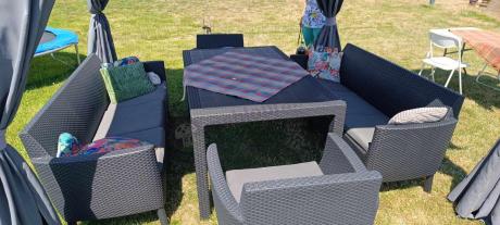 Zestaw ogrodowy z wysokim stołem Meblobranie SFM grafit