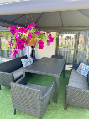 Zestaw ogrodowy z wysokim stołem Meblobranie SFM grafit