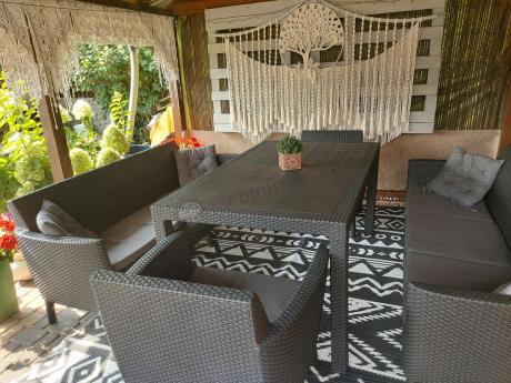 Zestaw ogrodowy z wysokim stołem Meblobranie SFM grafit