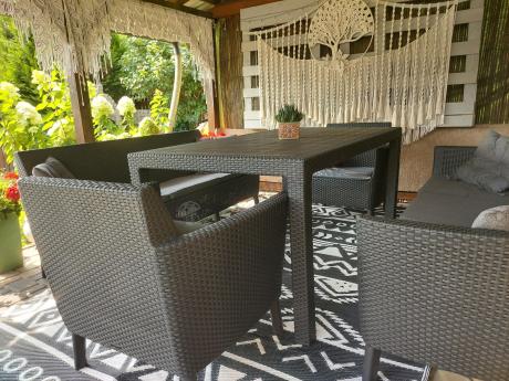 Zestaw ogrodowy z wysokim stołem Meblobranie SFM grafit