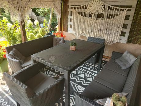 Zestaw ogrodowy z wysokim stołem Meblobranie SFM grafit