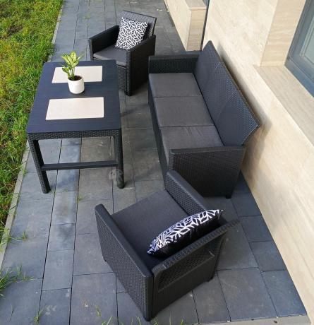 Zestaw ogrodowy ze stołem podnoszonym K3L grafit