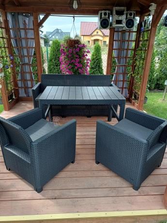 Zestaw ogrodowy ze stołem podnoszonym K3L grafit