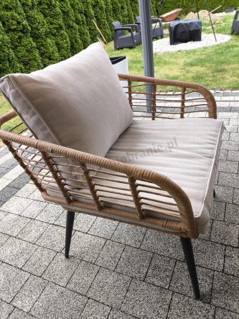 Zestaw rattanowy rope z dużym stolikiem dla 8 osób Torgiano Grande naturalny