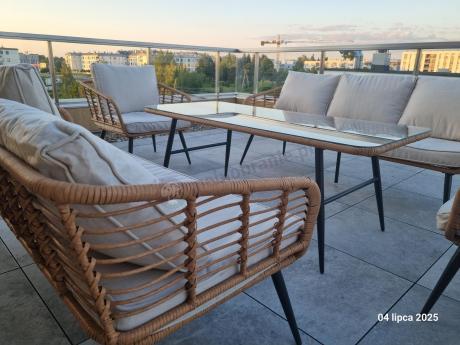 Zestaw rattanowy rope z dużym stolikiem dla 8 osób Torgiano Grande naturalny