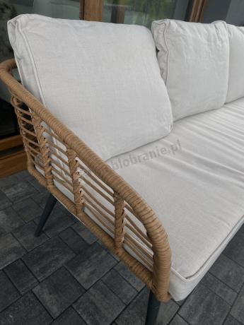 Zestaw rattanowy rope z dużym stolikiem dla 8 osób Torgiano Grande naturalny