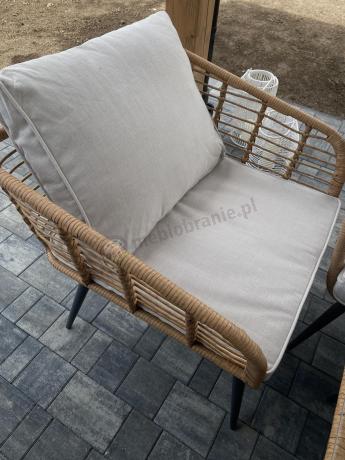 Zestaw rattanowy rope z dużym stolikiem dla 8 osób Torgiano Grande naturalny