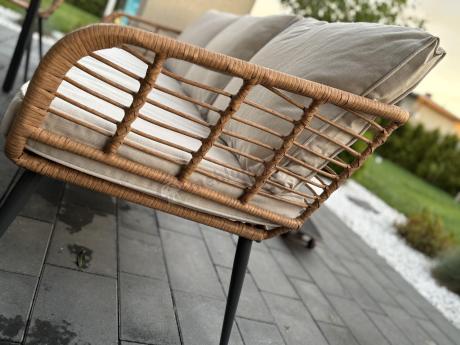 Zestaw rattanowy rope z dużym stolikiem dla 8 osób Torgiano Grande naturalny