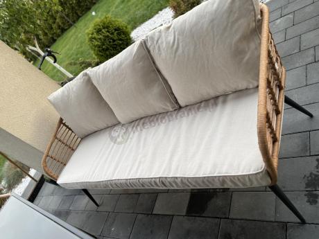 Zestaw rattanowy rope z dużym stolikiem dla 8 osób Torgiano Grande naturalny