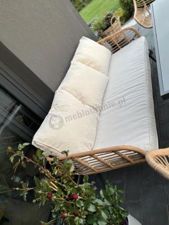 Zestaw rattanowy rope z dużym stolikiem dla 8 osób Torgiano Grande naturalny