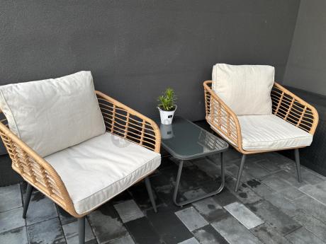 Zestaw rattanowy rope z dużym stolikiem dla 8 osób Torgiano Grande naturalny