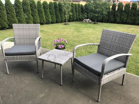 Komplet mebli na wąski balkon Morrone Duo Grey