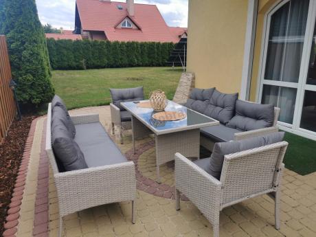 Zestaw technorattanowy z wysokim stołem Perata Grande Light Grey