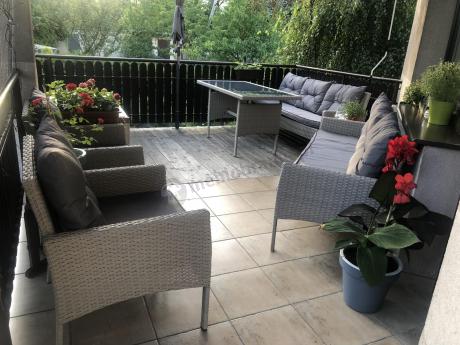 Zestaw technorattanowy z wysokim stołem Perata Grande Light Grey