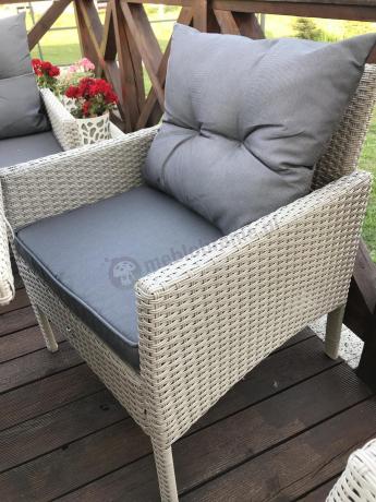 Zestaw technorattanowy z wysokim stołem Perata Grande Light Grey