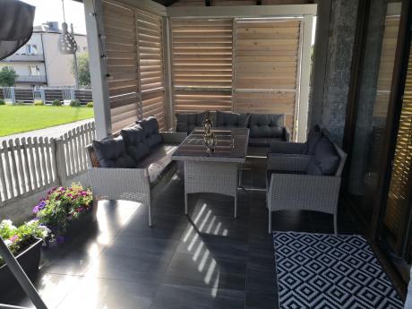 Zestaw technorattanowy z wysokim stołem Perata Grande Light Grey