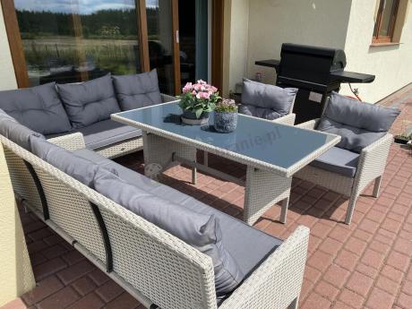 Zestaw technorattanowy z wysokim stołem Perata Grande Light Grey