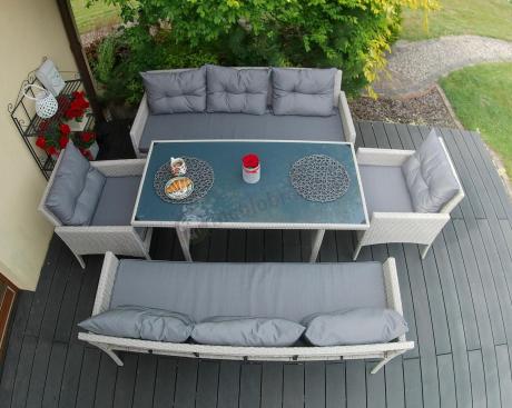 Zestaw technorattanowy z wysokim stołem Perata Grande Light Grey