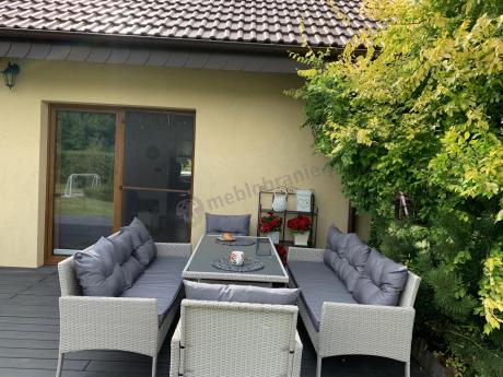 Zestaw technorattanowy z wysokim stołem Perata Grande Light Grey