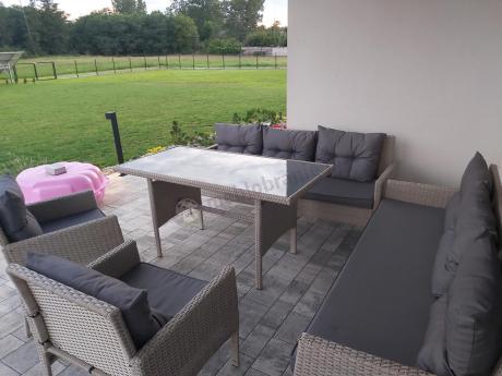 Zestaw technorattanowy z wysokim stołem Perata Grande Light Grey
