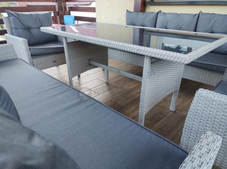Zestaw technorattanowy z wysokim stołem Perata Grande Light Grey