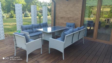 Zestaw technorattanowy z wysokim stołem Perata Grande Light Grey