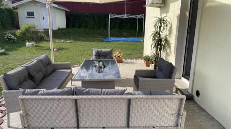 Zestaw technorattanowy z wysokim stołem Perata Grande Light Grey
