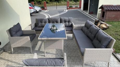 Zestaw technorattanowy z wysokim stołem Perata Grande Light Grey