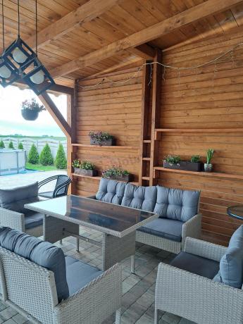 Zestaw technorattanowy z wysokim stołem Perata Grande Light Grey