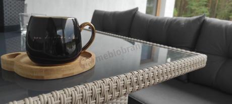 Zestaw technorattanowy z wysokim stołem Perata Grande Light Grey