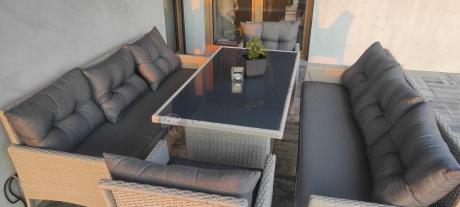 Zestaw technorattanowy z wysokim stołem Perata Grande Light Grey