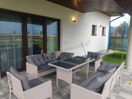 Zestaw technorattanowy z wysokim stołem Perata Grande Light Grey