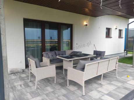 Zestaw technorattanowy z wysokim stołem Perata Grande Light Grey