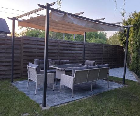 Zestaw technorattanowy z wysokim stołem Perata Grande Light Grey